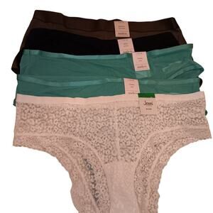 NWT 5 Pair Women's Panties Size Large Jenni Auden White, Green, Black, Gray